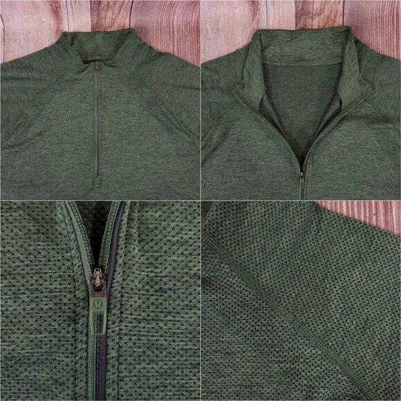 Lululemon Mens Size XL Metal Vent Tech Half Zip 2.0 Rainforest Green Green Twill - Picture 5 of 14